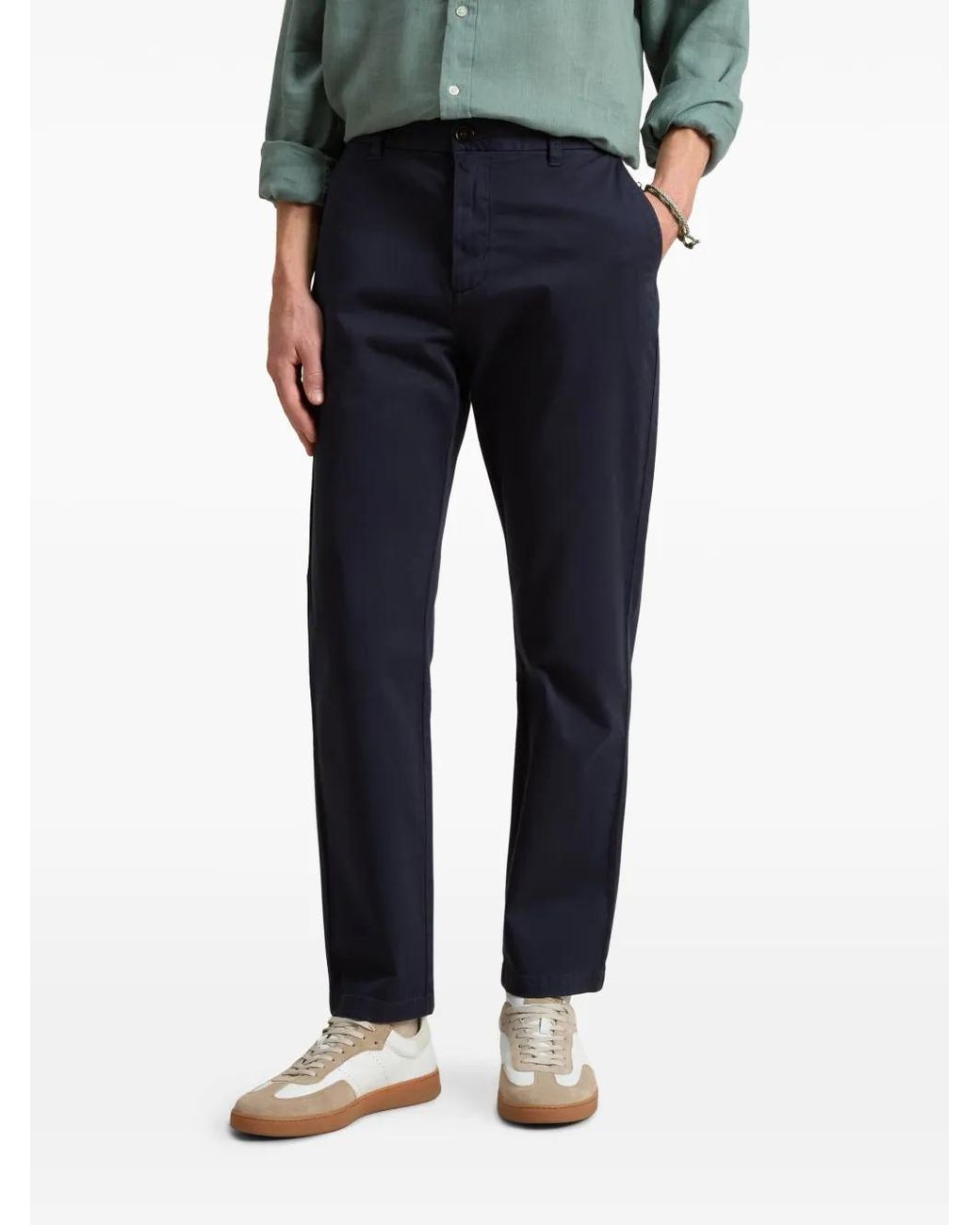 Woolrich Blue Cotton Trousers for men