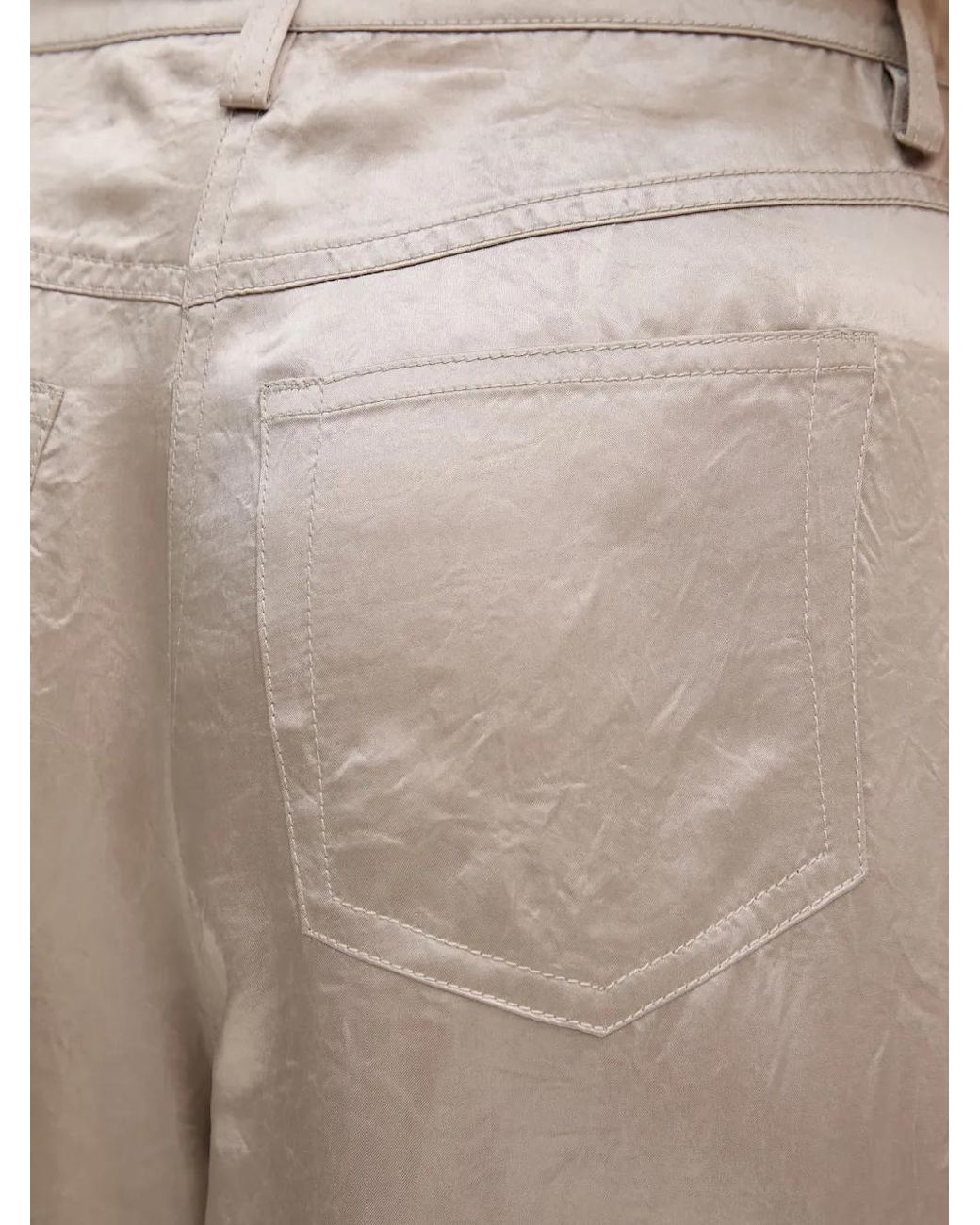 Sisley Natural Pantalon Palazzo À Effet Froissé