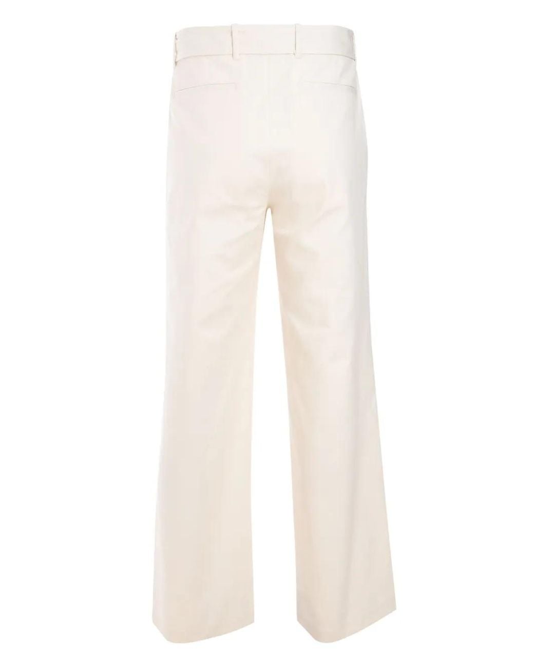 MSGM White Straight-Leg Trousers for men