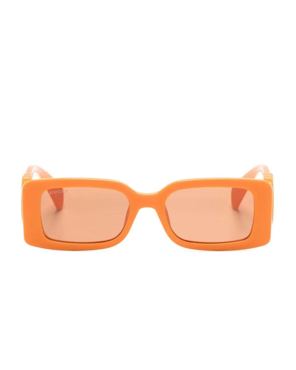 Gucci Pink Lunettes De Soleil Rectangulaires À Logo