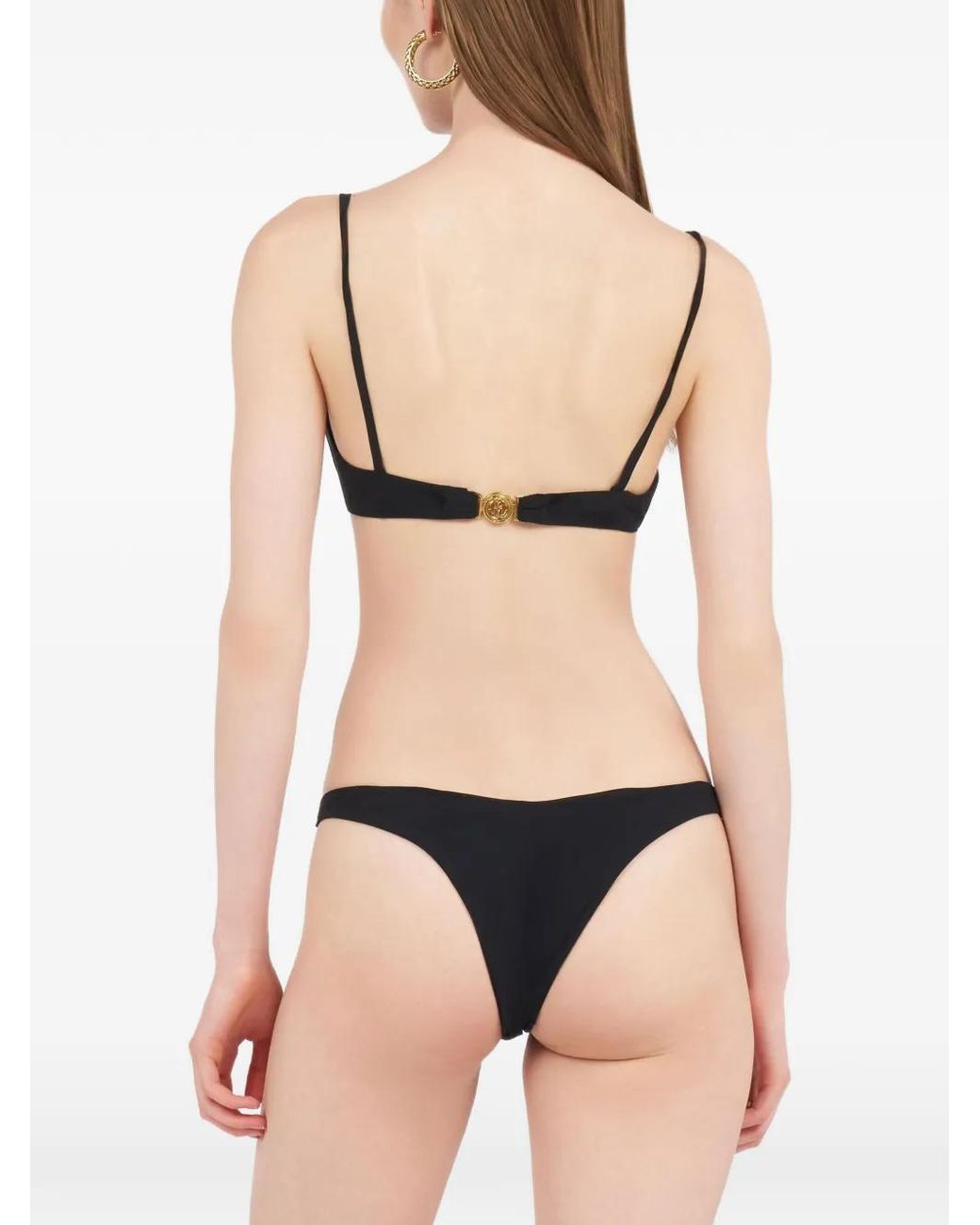 Roberto Cavalli Black Logo-Detail Bikini Bottoms