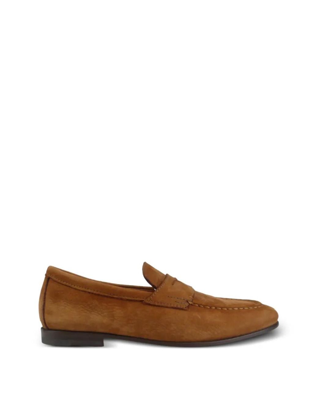 Santoni Brown Penny Loafers for men