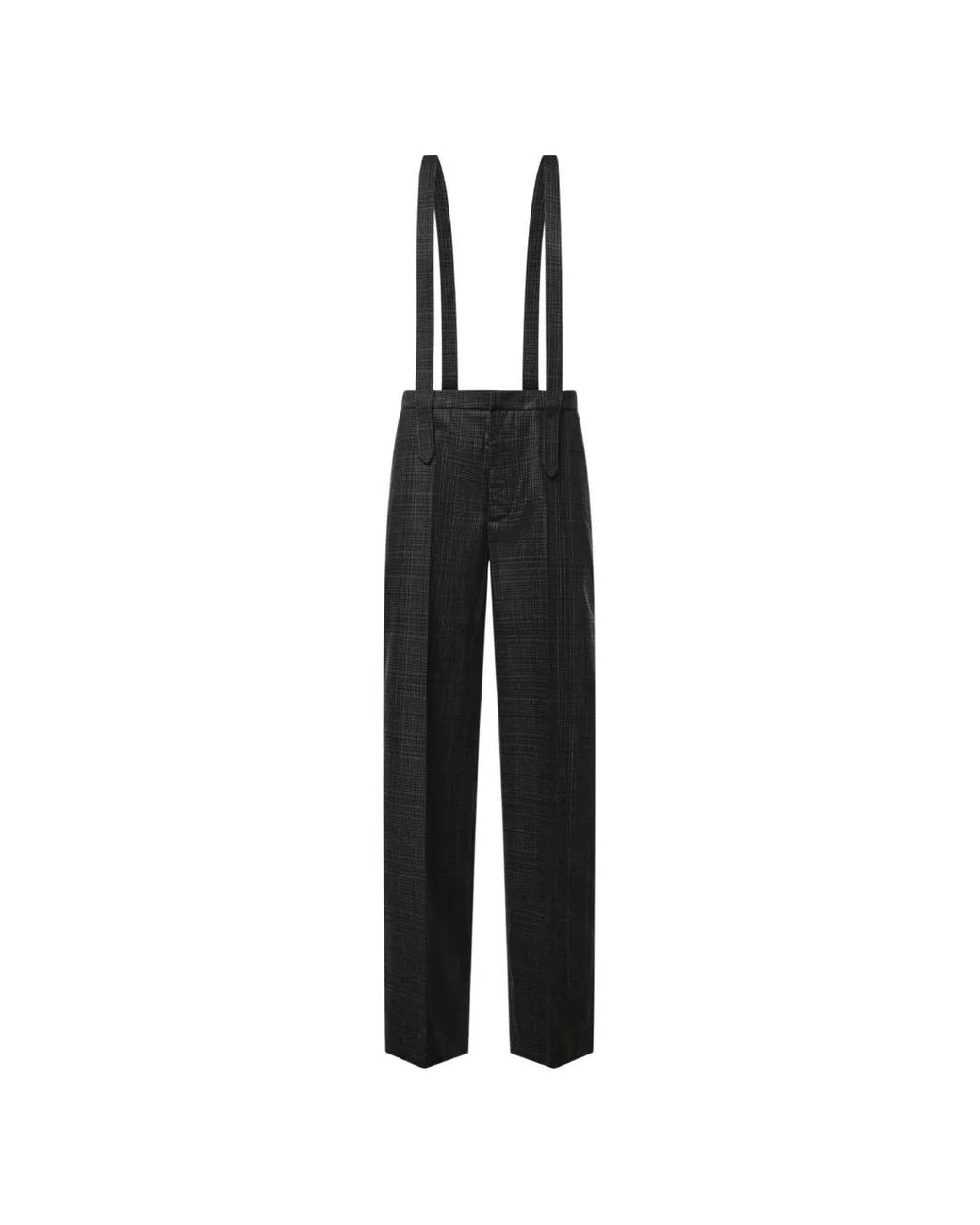 Dondup Black Check-Print Suspender Trousers