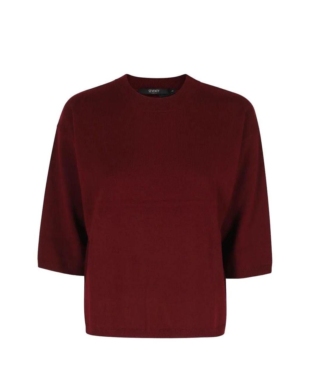 Seventy Red Pull En Maille Fine À Épaules Tombantes