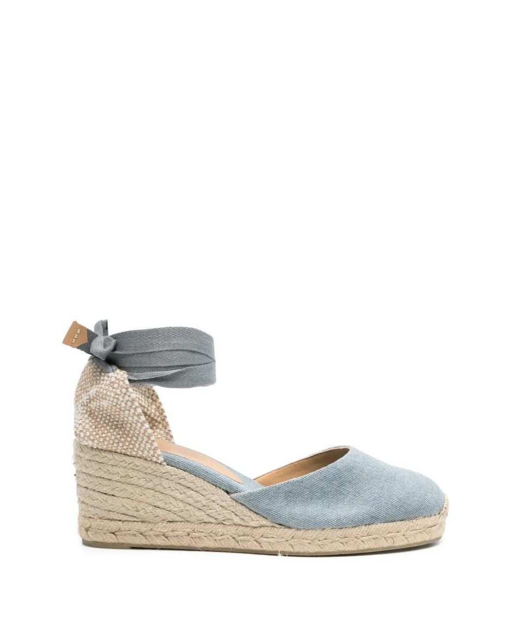 Castaner Blue Carina Tie-Ankle Canvas Espadrilles