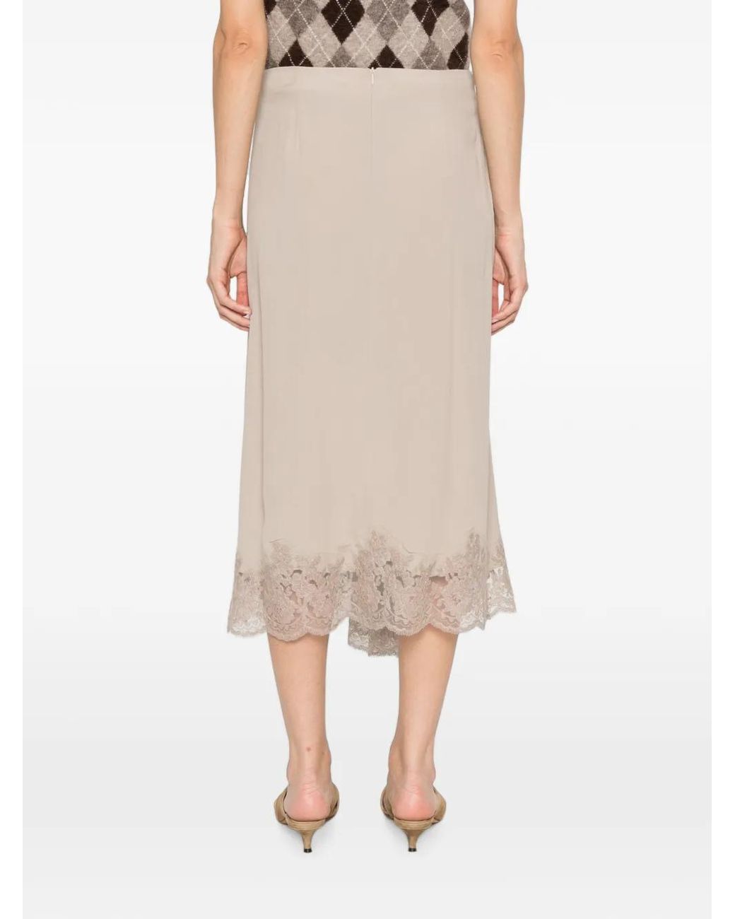 P.A.R.O.S.H. Natural Arnia Midi Skirt