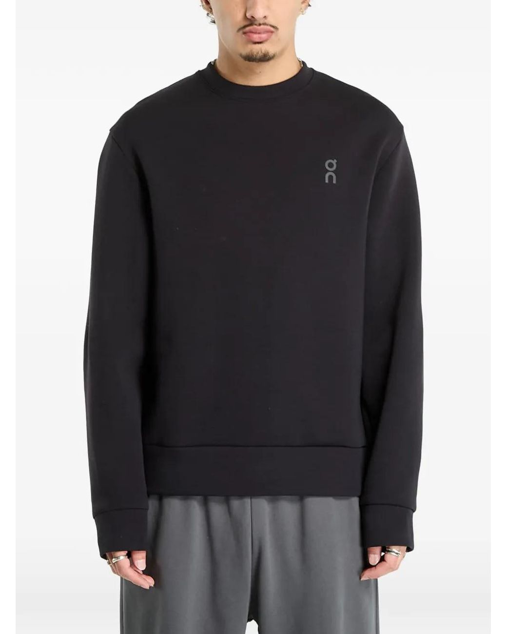 On Shoes Focus Tech Crew Sweater in het Black voor heren
