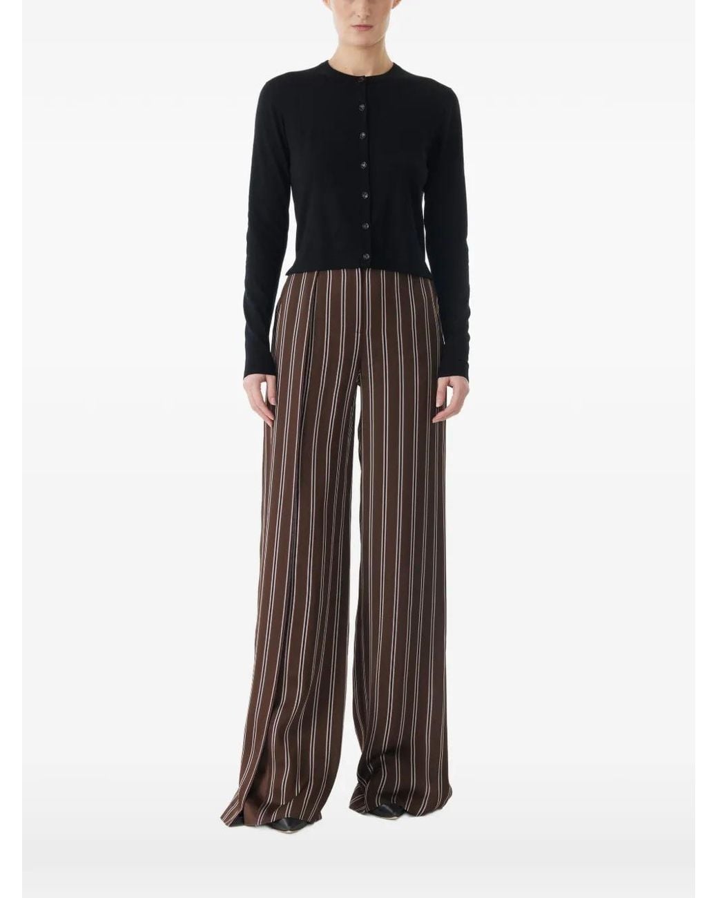 Jason Wu Black Striped-Back Merino Cardigan