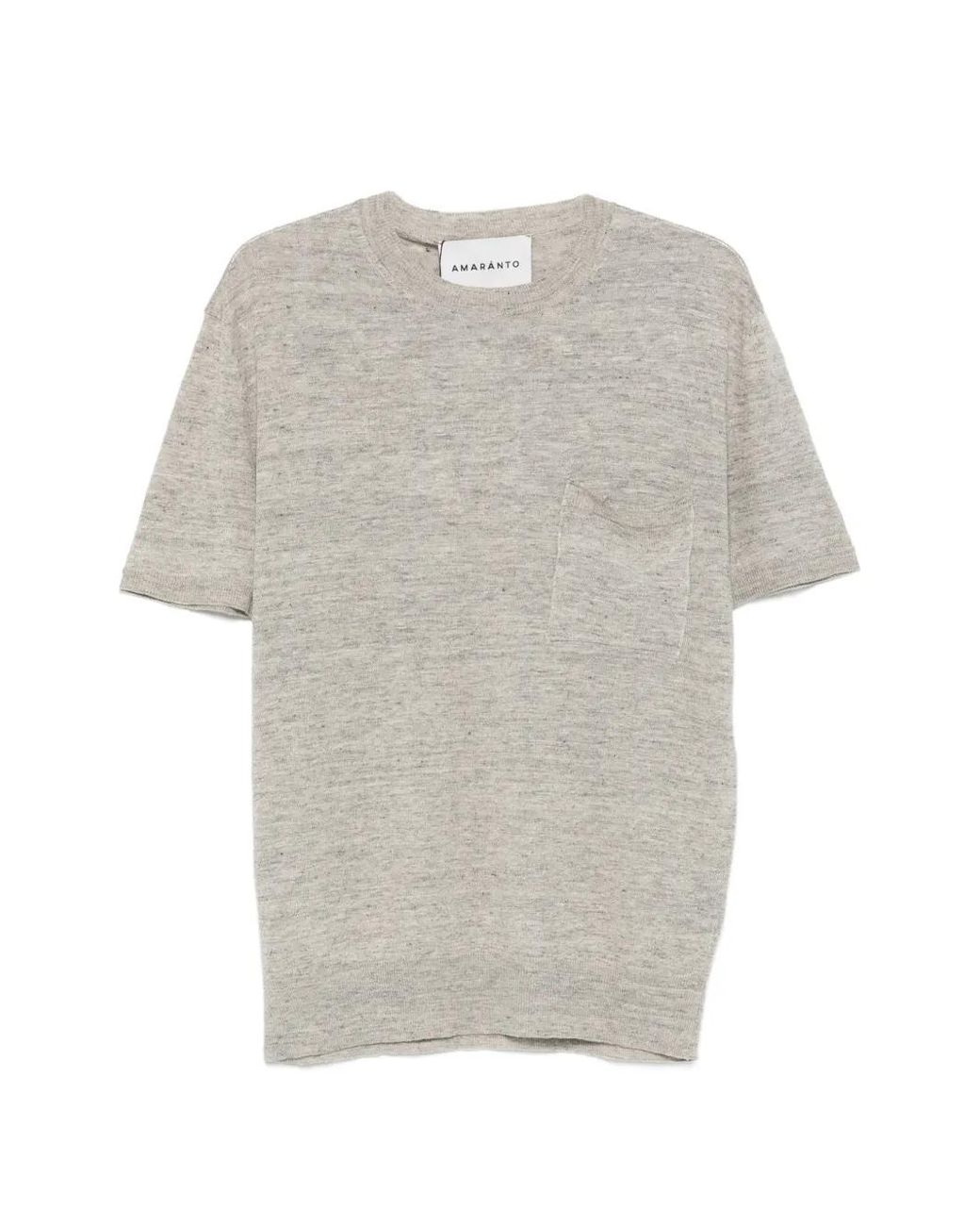 Amaranto White Ribbed Short-Sleeve T-Shirt for men