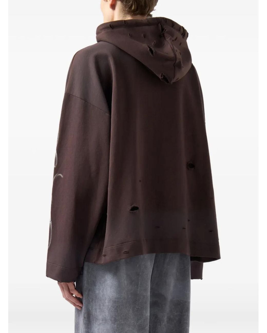 Gcds Brown Gothic Graphic-Print Hoodie for men