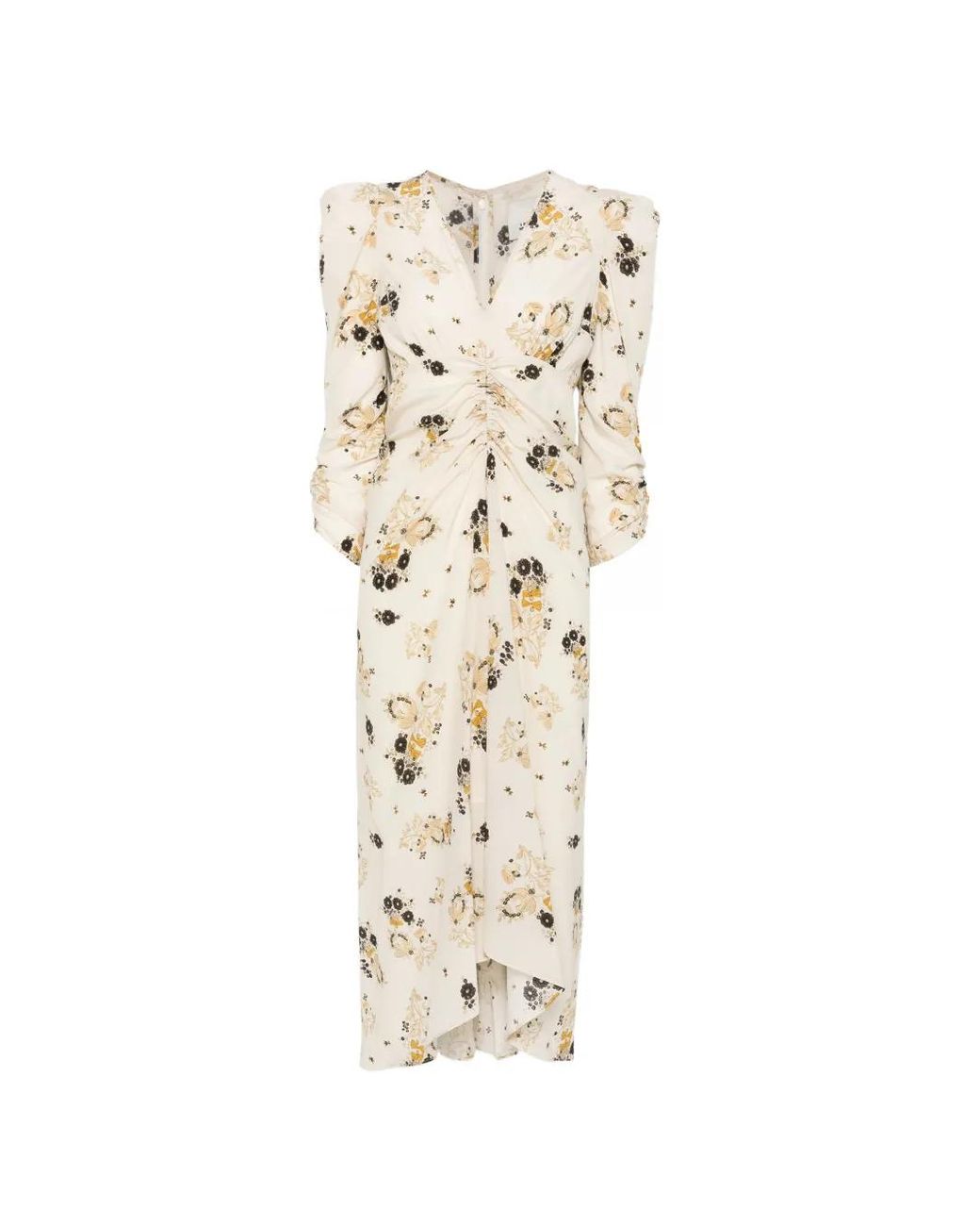 Isabel Marant White Albini Printed Silk Midi Dress