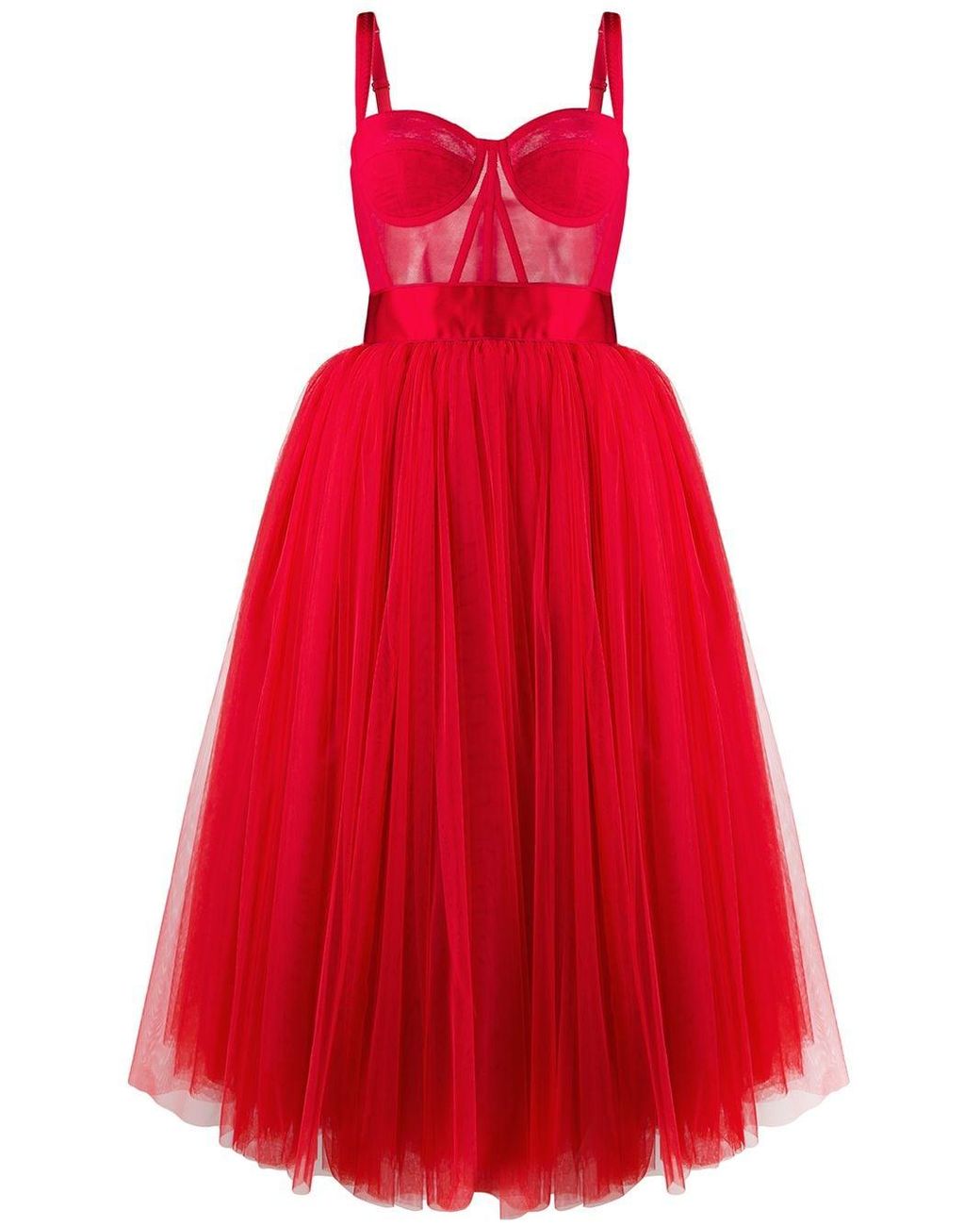 Dolce & Gabbana Bustier-Kleid aus Tüll in Rot | Lyst DE