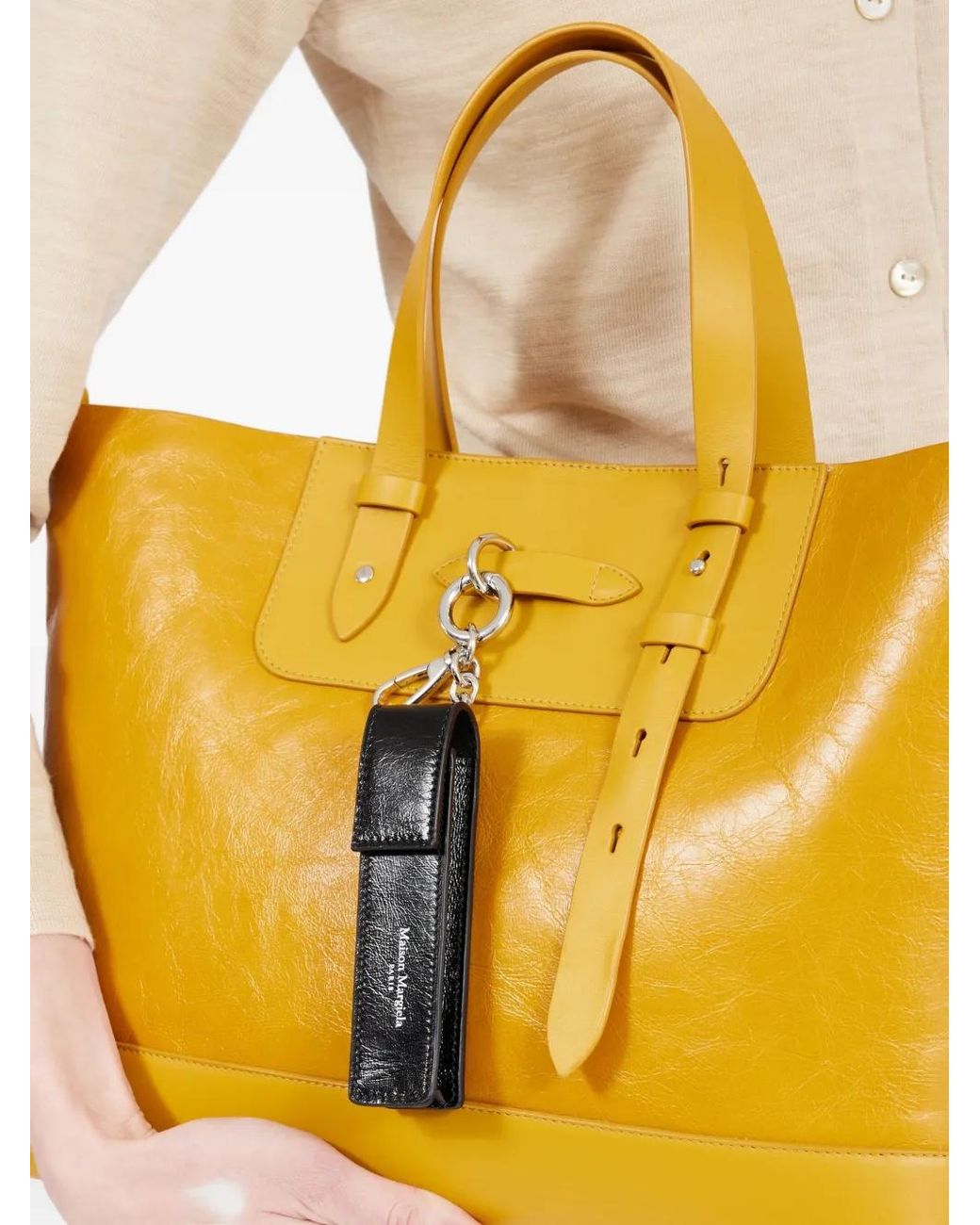 Maison Margiela Black Flap Vertical Bag Charm