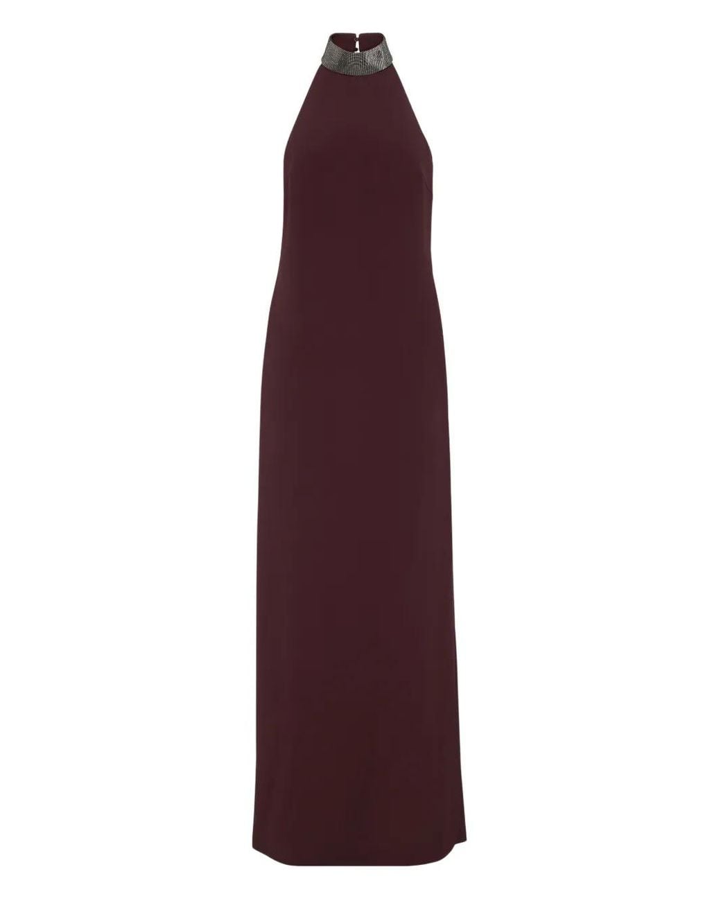 Brunello Cucinelli Purple Silk Blend Maxi Dress