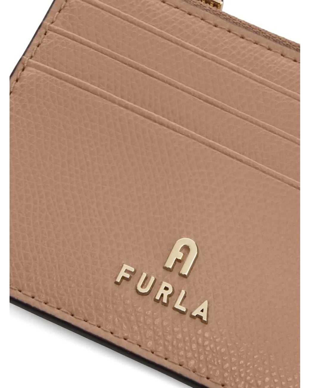 Furla Brown Camelia S Zipped Card Case