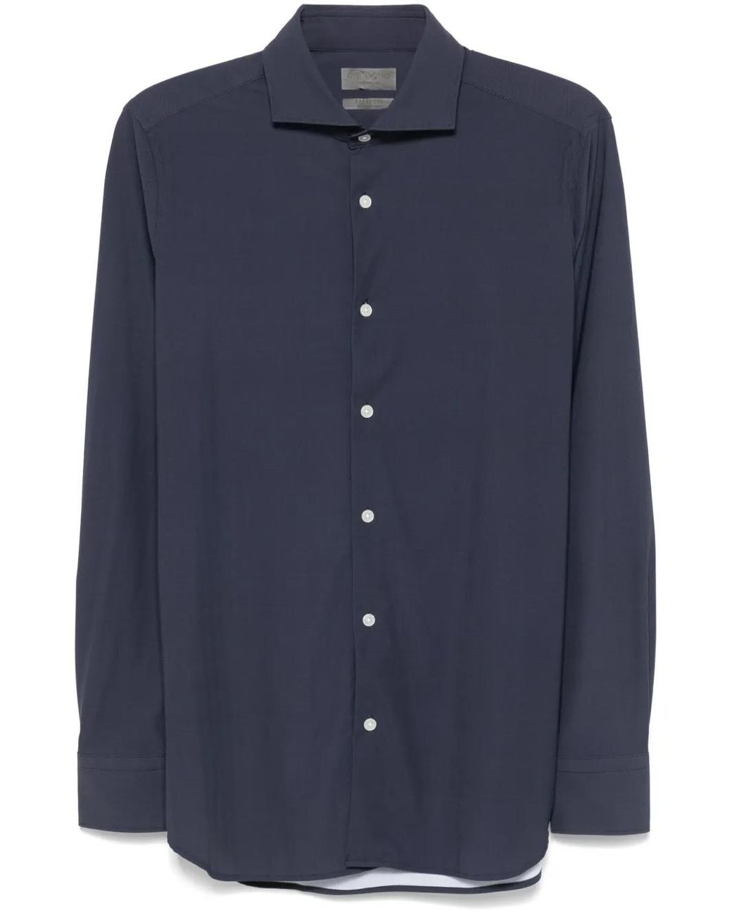 Dell'Oglio Blue Polka Dot Print Shirt for men
