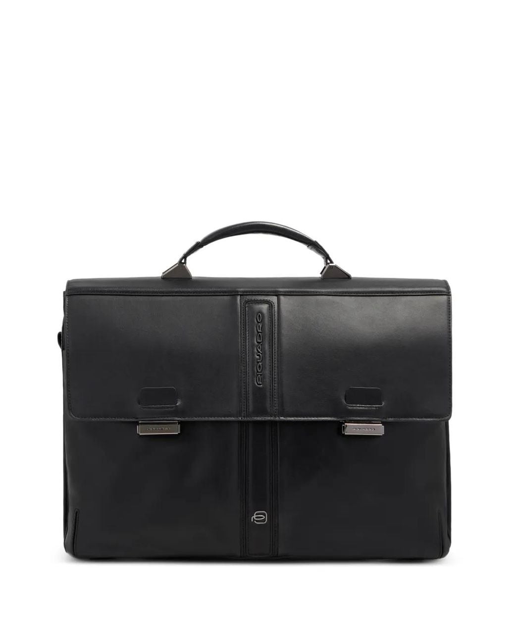 Piquadro Black Logo-Plaque Briefcase for men