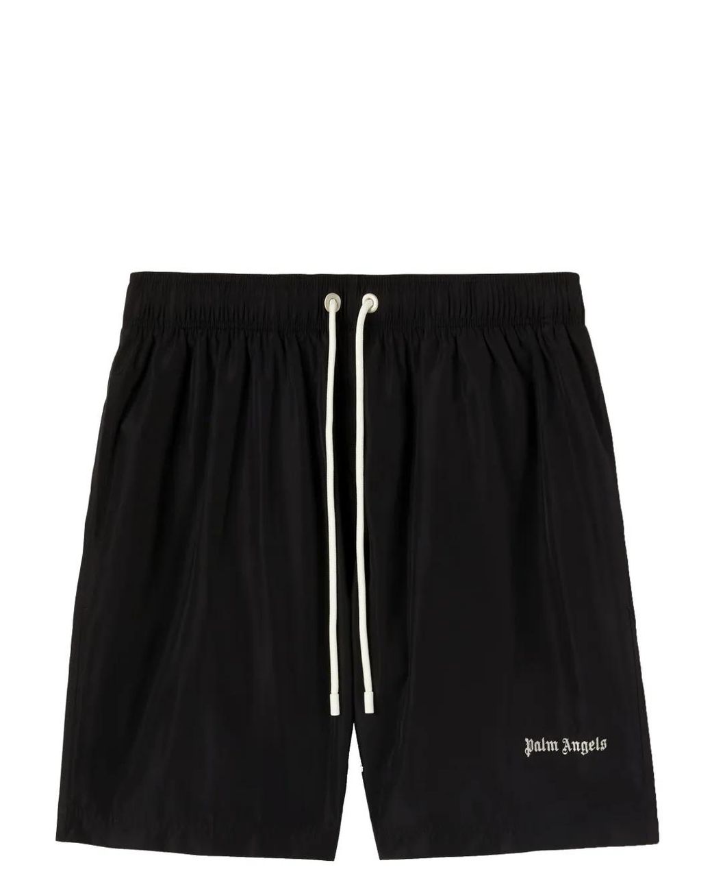 Palm Angels Black Logo-embroidered Swim Shorts for men
