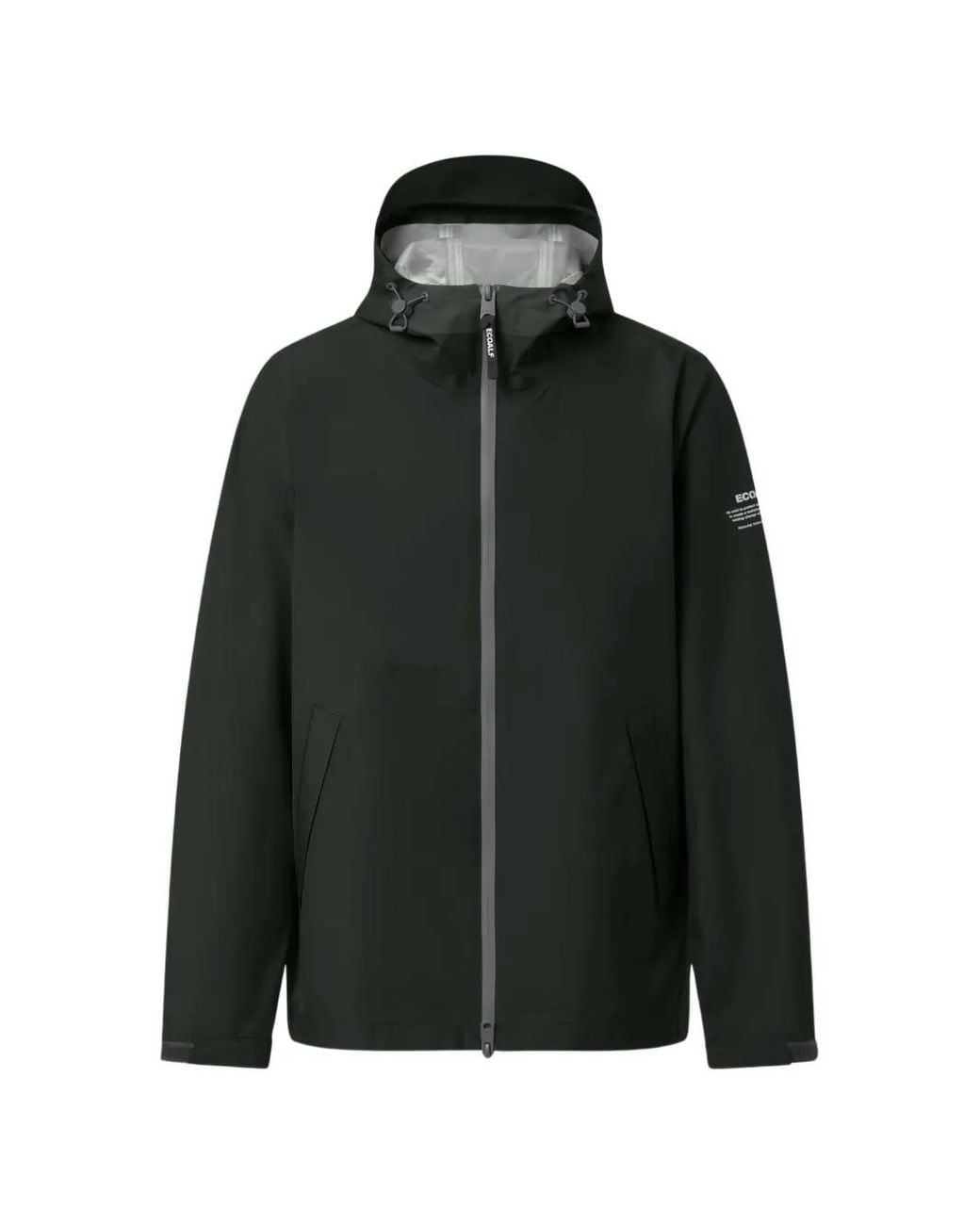 Ecoalf Black Diluvio Hooded Zip-Up Jacket for men