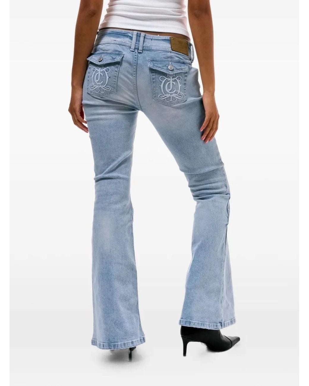 Juicy Couture Blue Logo-Embroidered Jeans