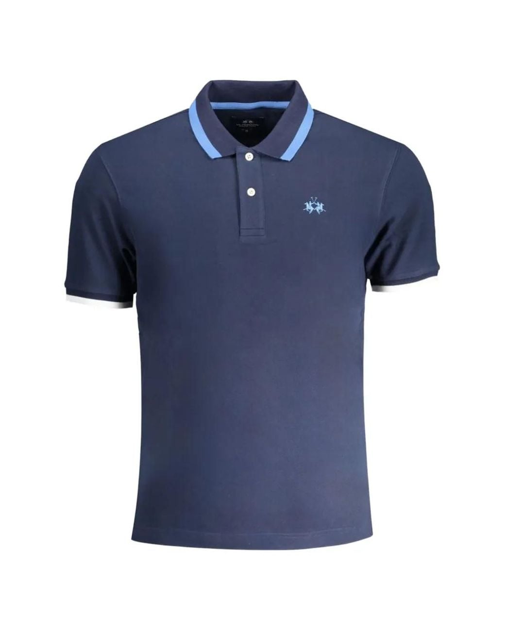 La Martina Blue Logo Polo Shirt for men