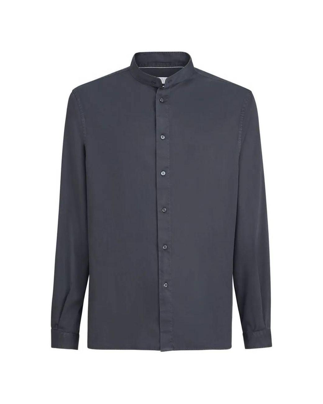 Brunello Cucinelli Blue Garment-Dyed Shirt for men