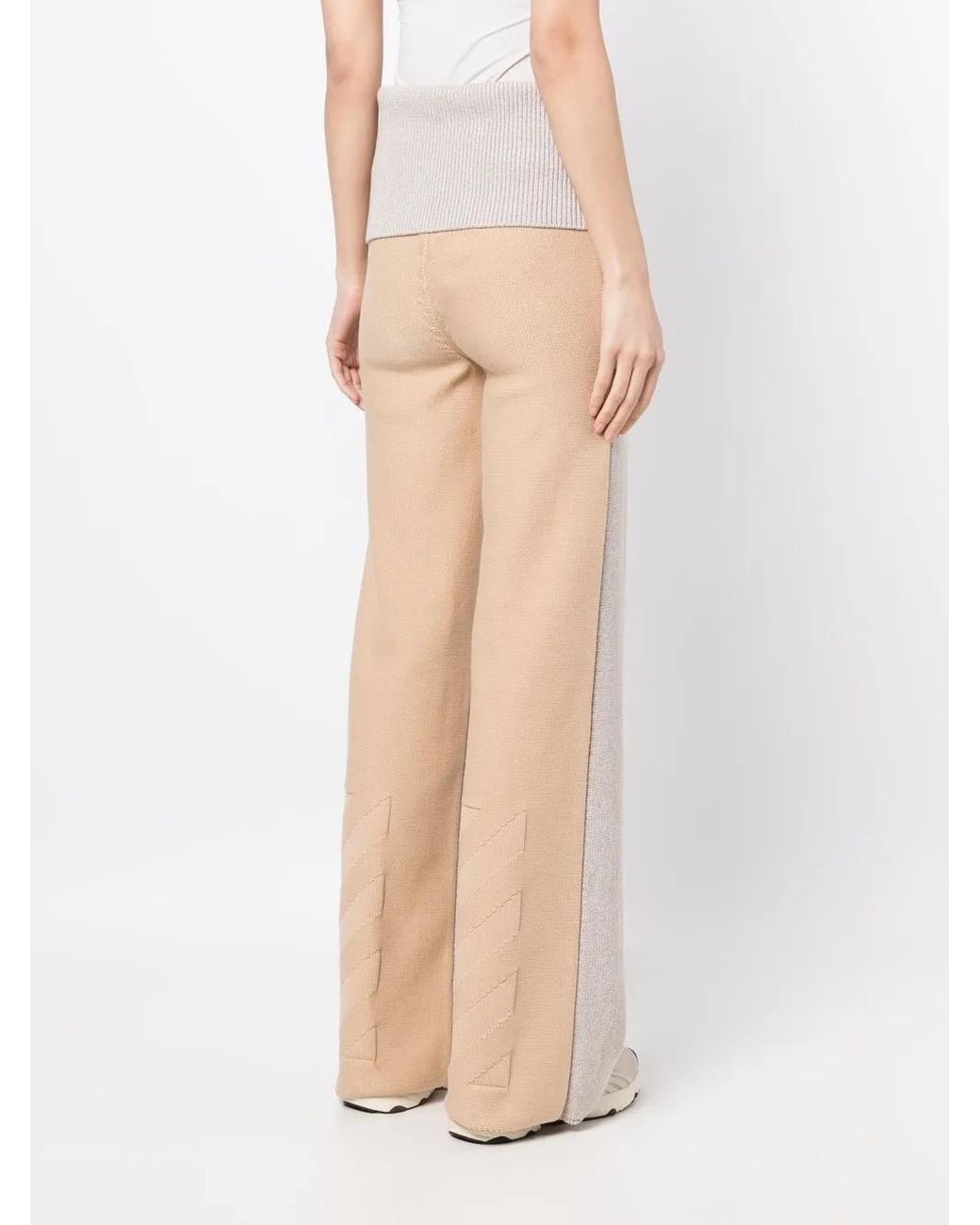Off-White c/o Virgil Abloh White Diag Languid Two-Tone Knit Trousers