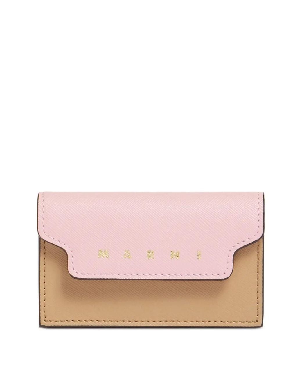 Marni Pink Saffiano Leather Wallet