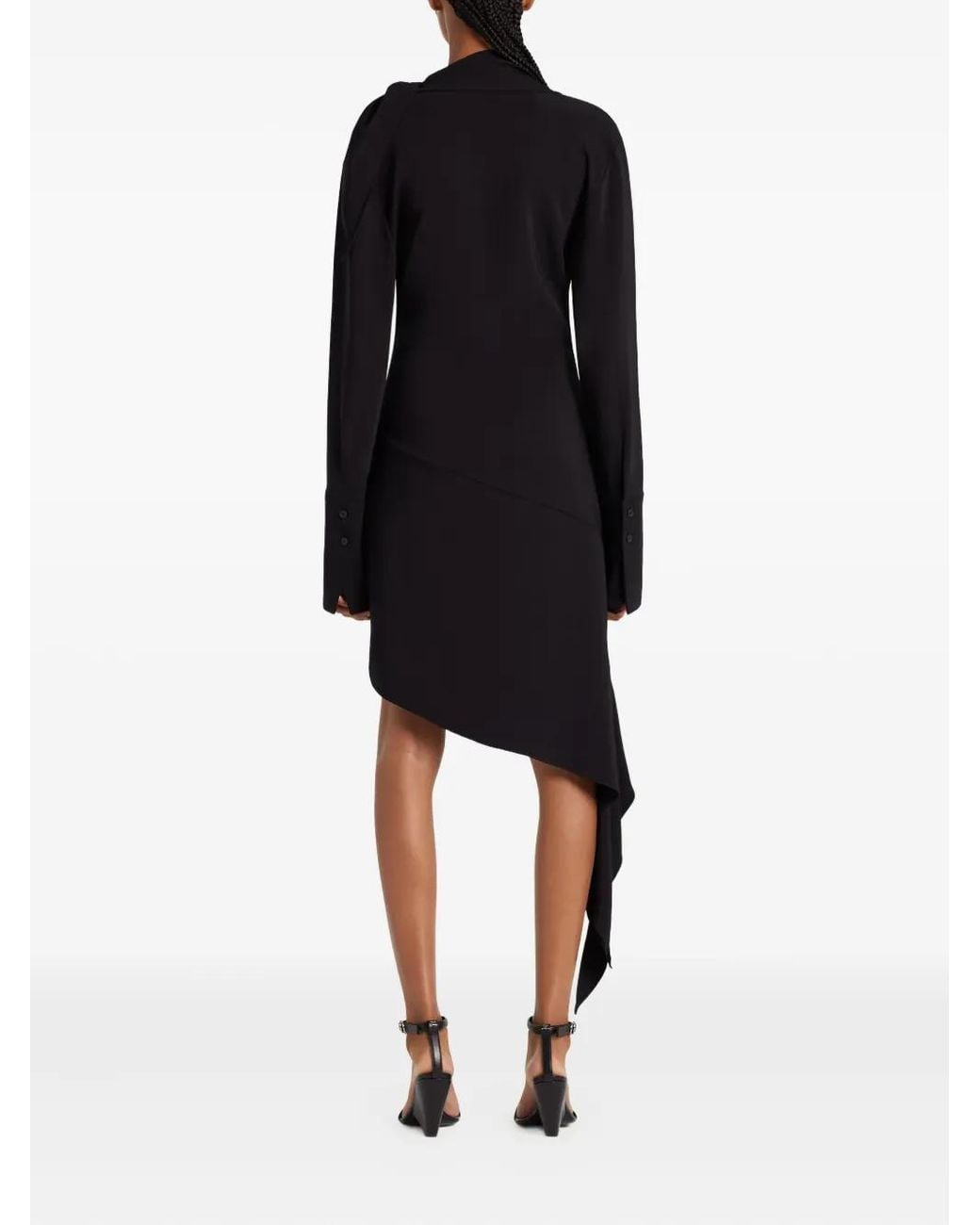 Courreges Black Knotted Satin Dress