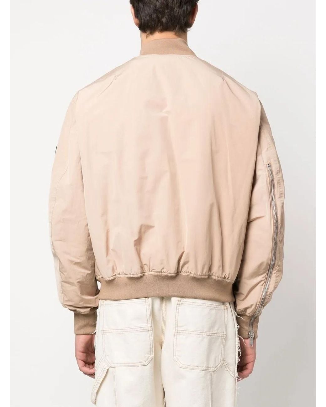 424 Pink Logo-Patch Quilted Bomber Jacket for men