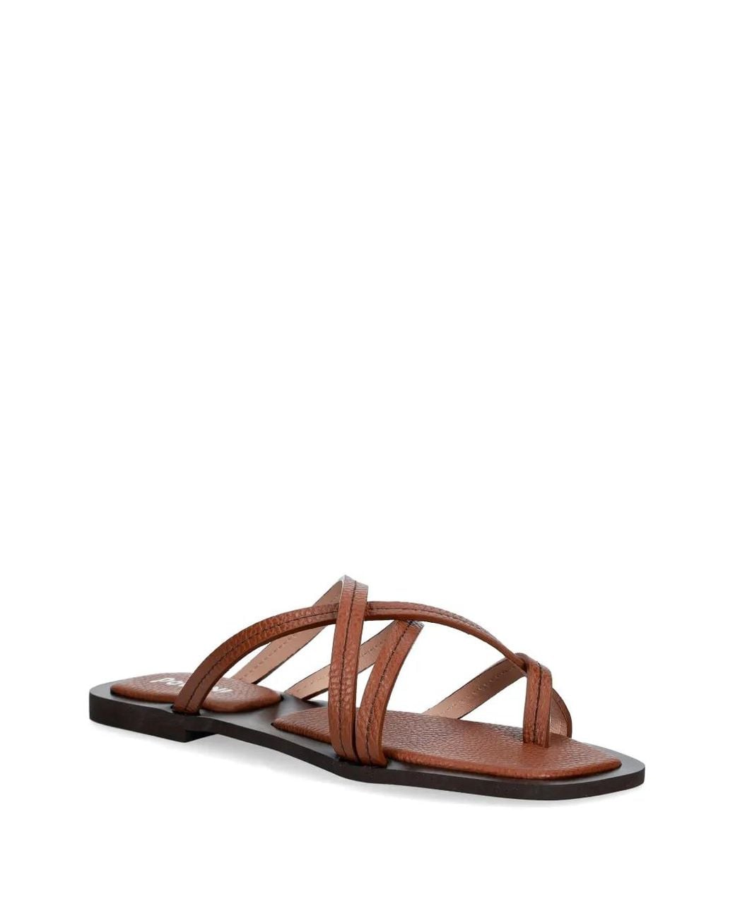 Pollini Brown Claquettes À Effet Grainé