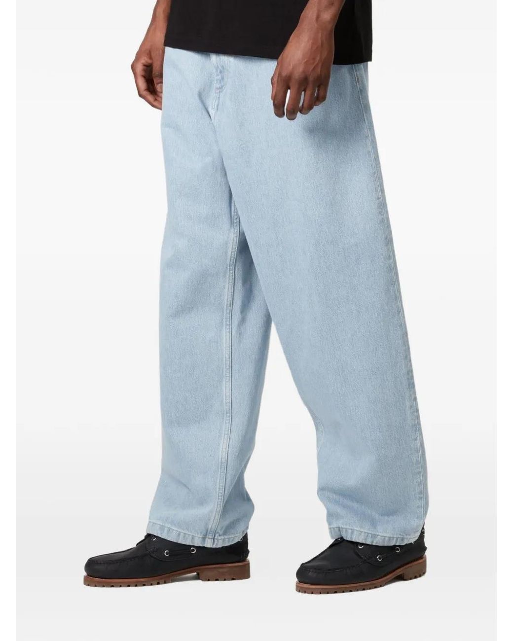 Carhartt Blue Logo-Label Five-Pocket Jeans for men