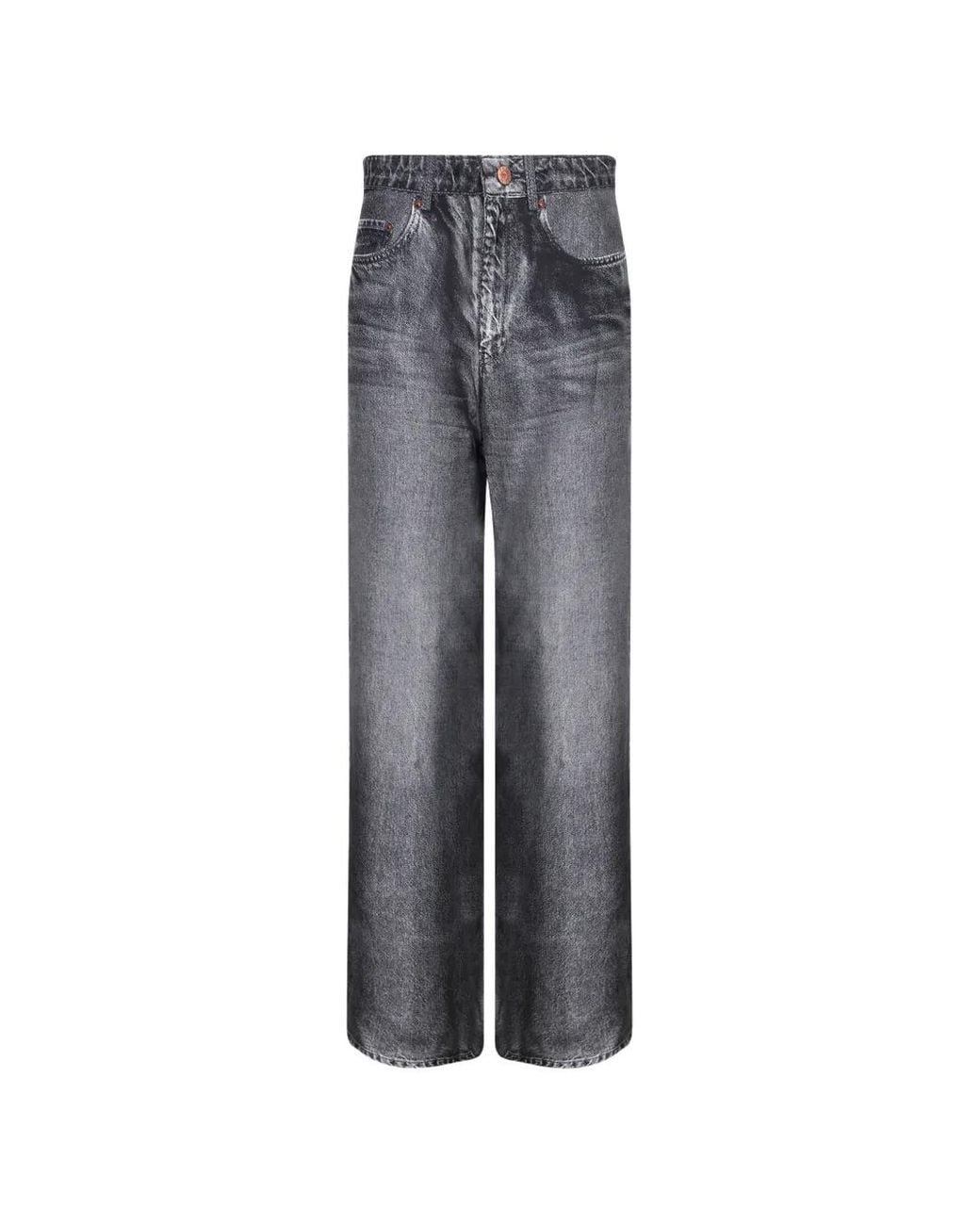 Pierre Louis Mascia Gray Trompe-L'Oeil Effect Jeans