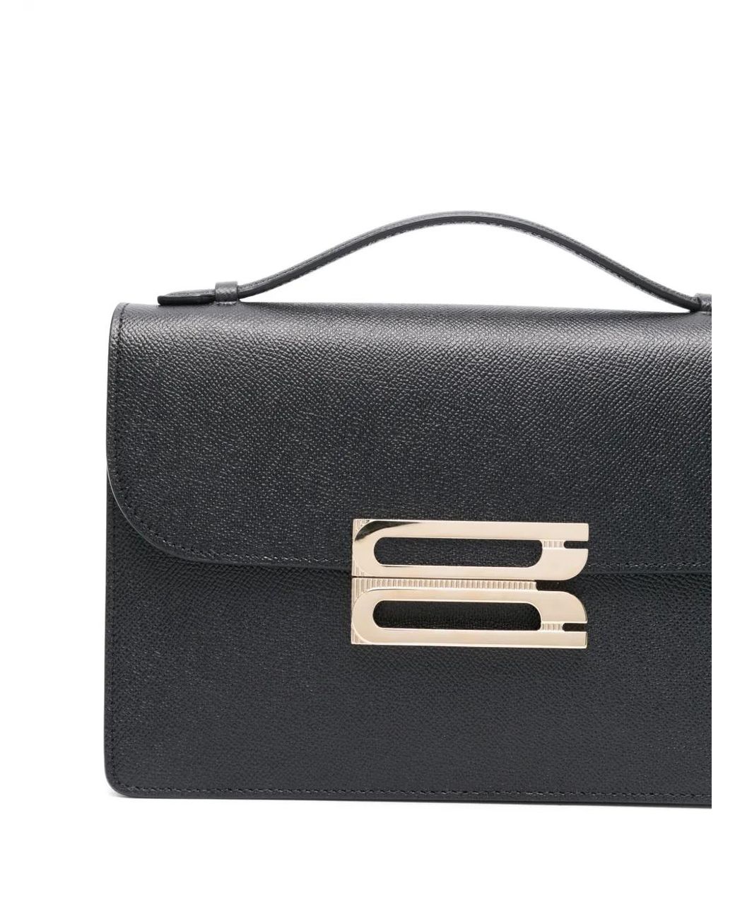 Victoria Beckham Black Small Leather Tote Bag