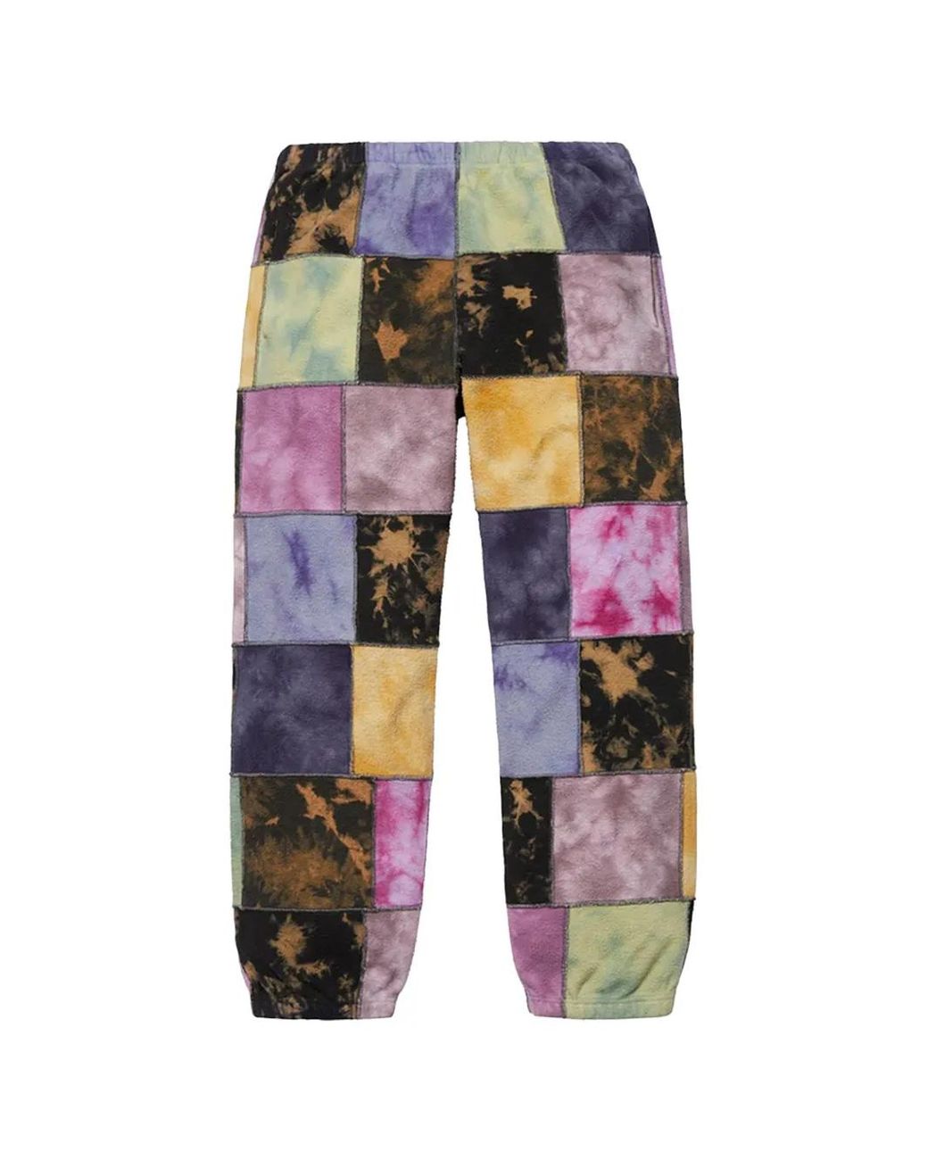Supreme White Patchwork Tie-Dye Track Pants for men