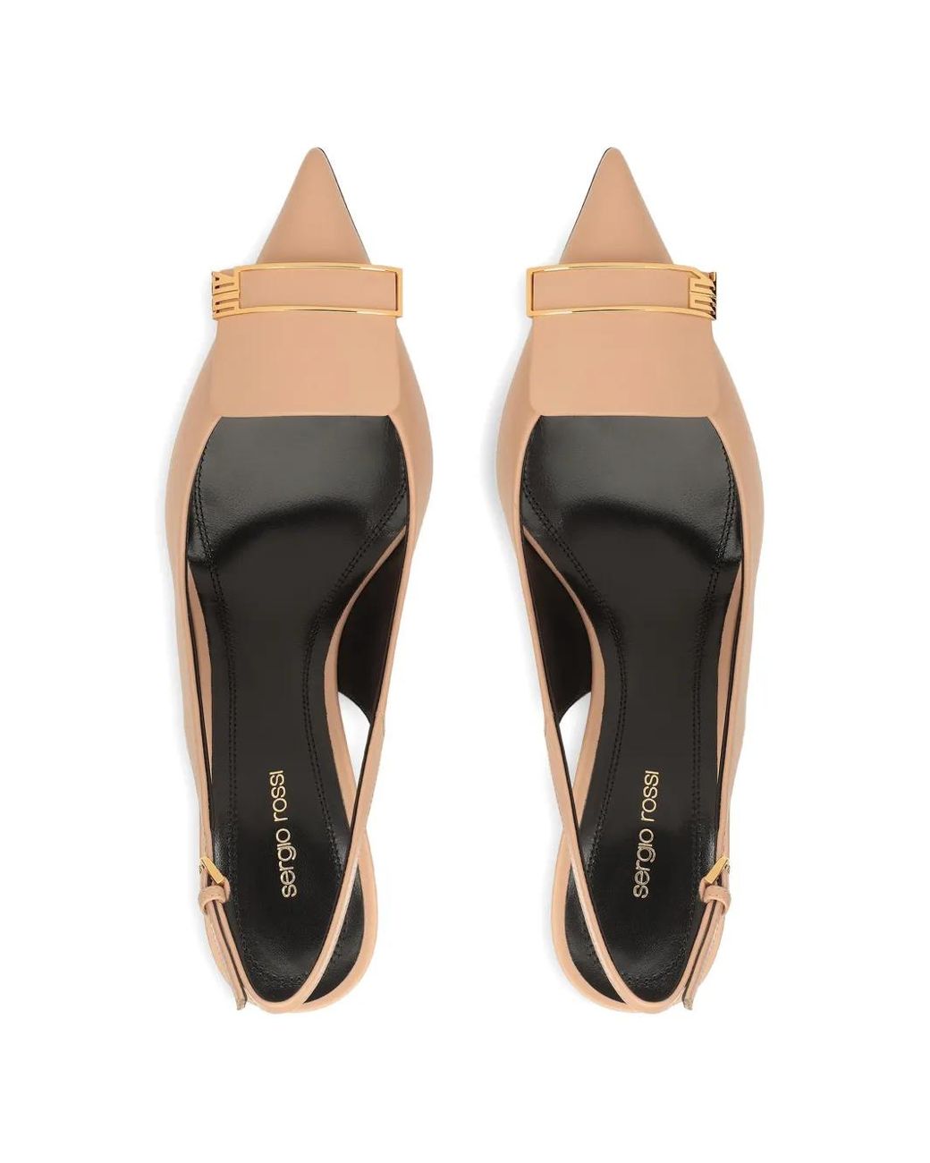 Sergio Rossi White Buckle Sling-Back Pumps