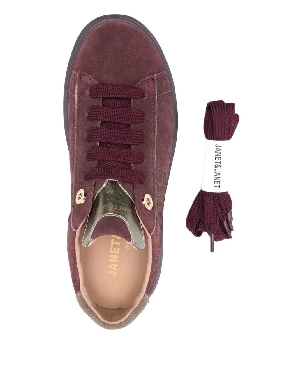 Janet & Janet Purple 50Mm Platform Leather Sneakers