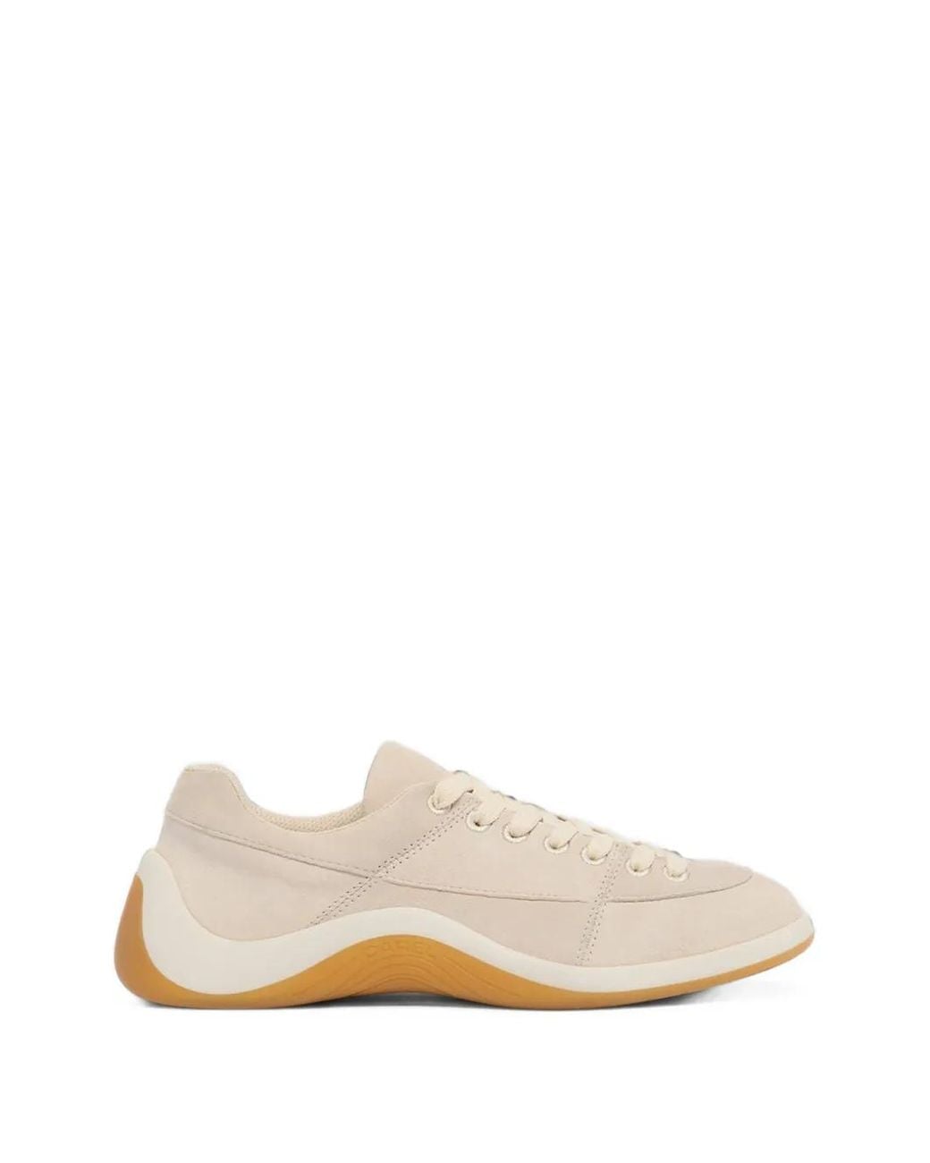 CAREL PARIS White Jane Suede Low-Top Sneakers