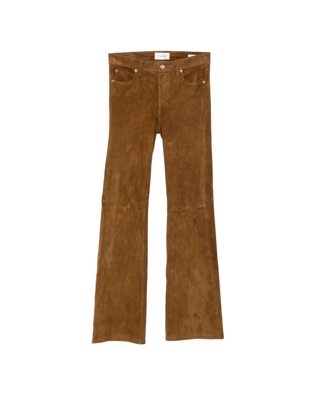 FRAME Brown Pantalon Évasé The Rodeo En Daim