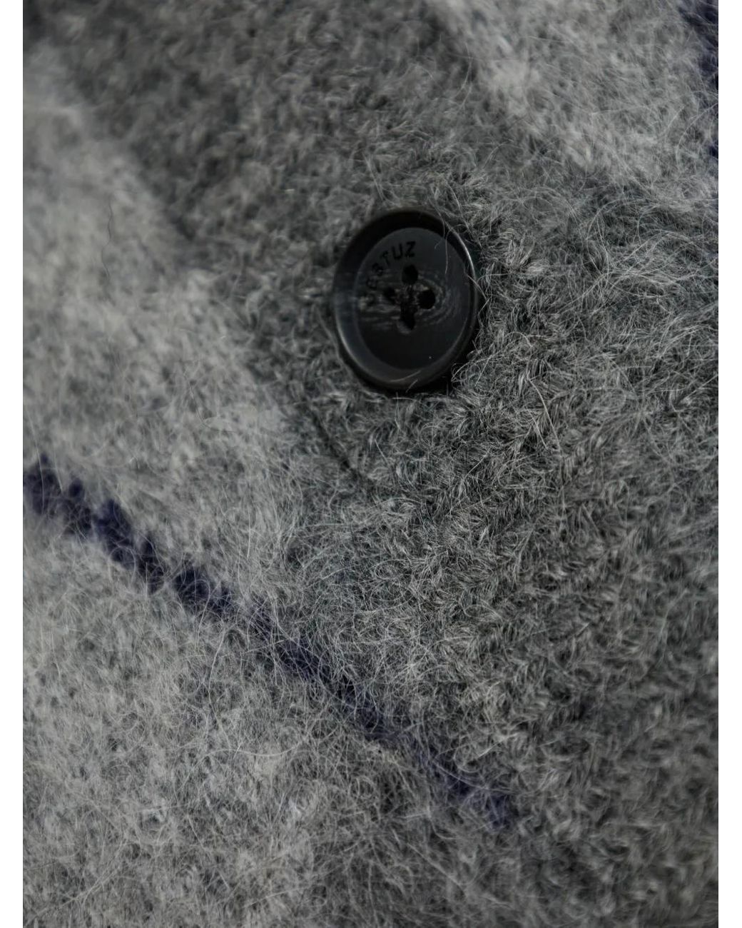 Gestuz Gray Argyle-Check Cardigan