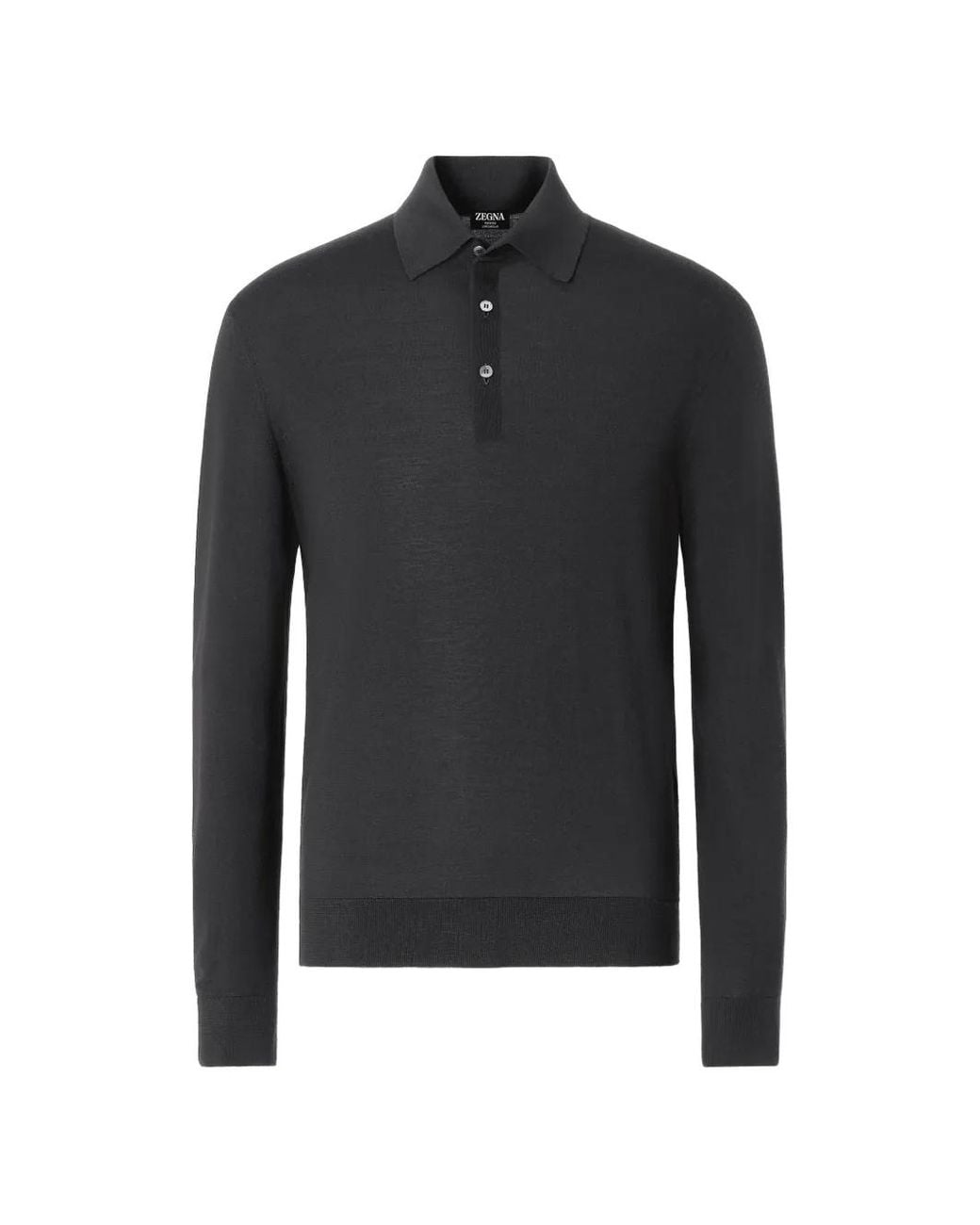 Zegna Black Dark Trofeo 15Milmil15 Wool Polo Shirt for men