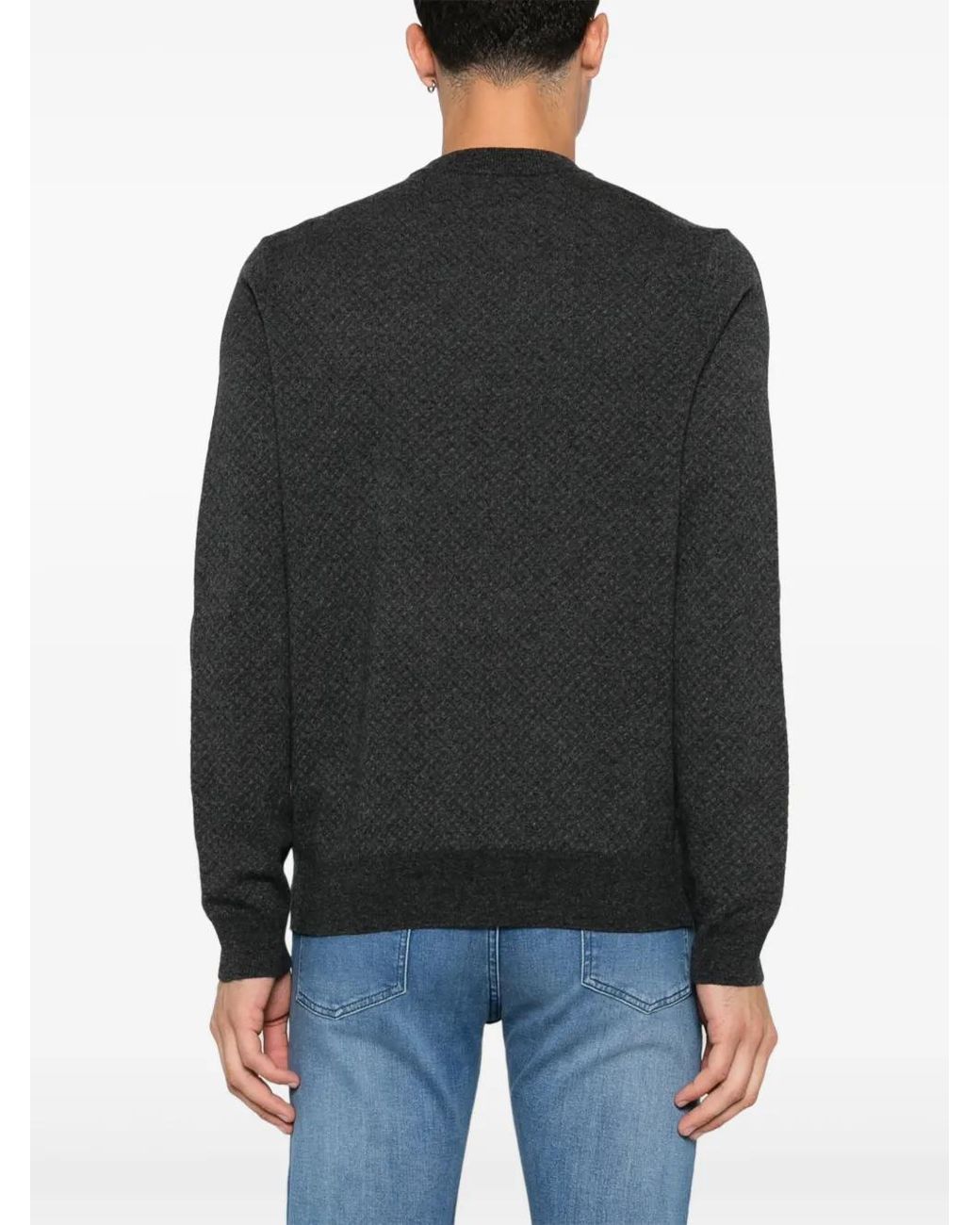 Boss Black Patterned-Jacquard Sweater for men