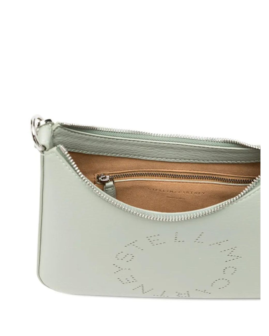 Stella McCartney White Logo-Perforated Shoulder Bag