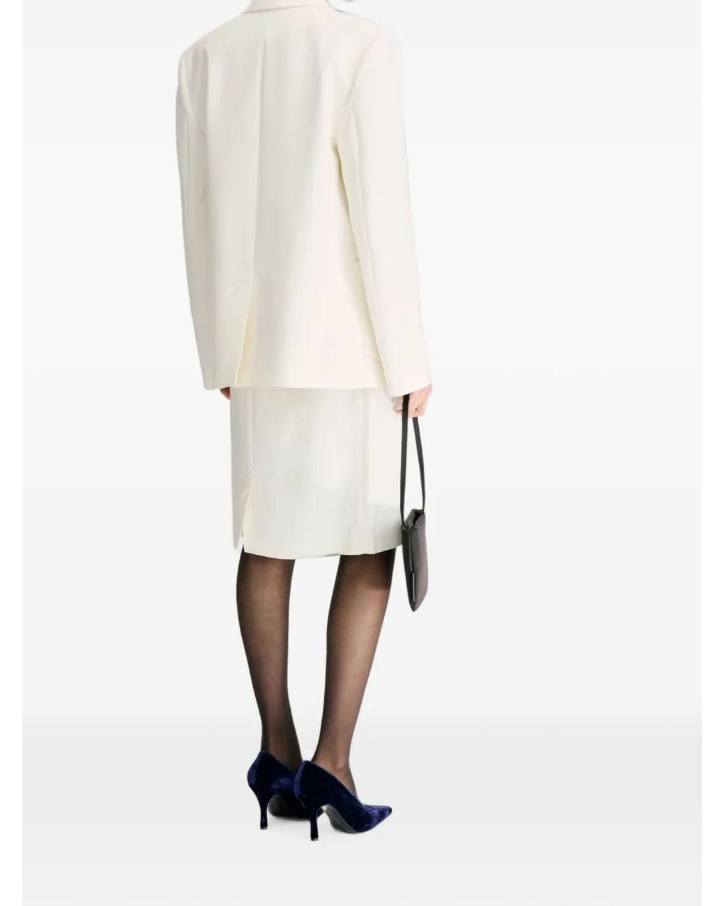 Loulou de Saison White Rae Notch-Lapel Patch-Pocket Blazer