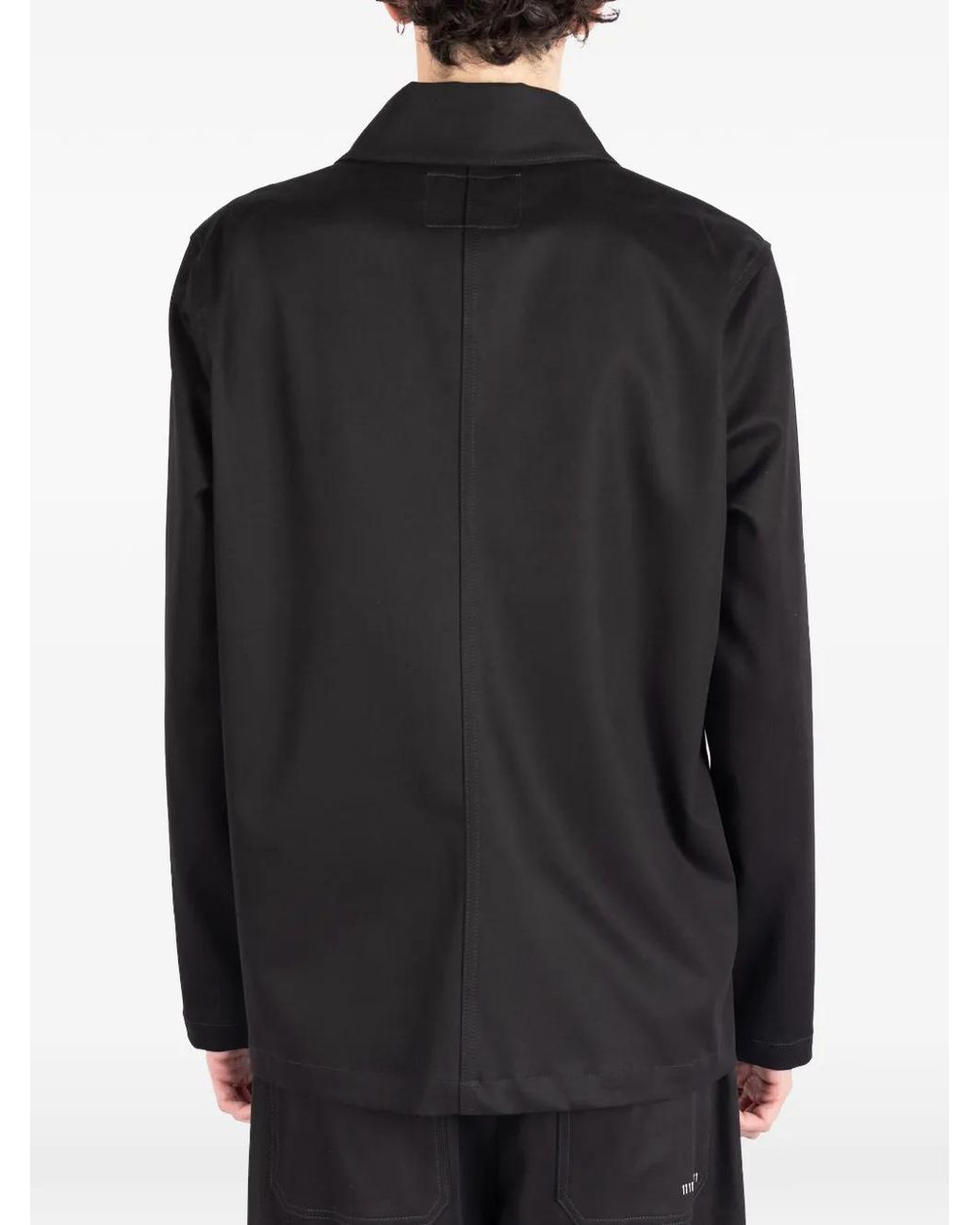 Societe Anonyme Black Patch-Pocket Shirt Jacket for men