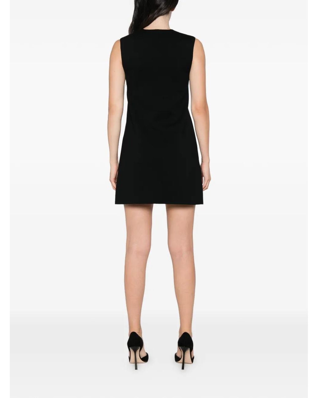 Fendi Black V-Neck Sleeveless Dress