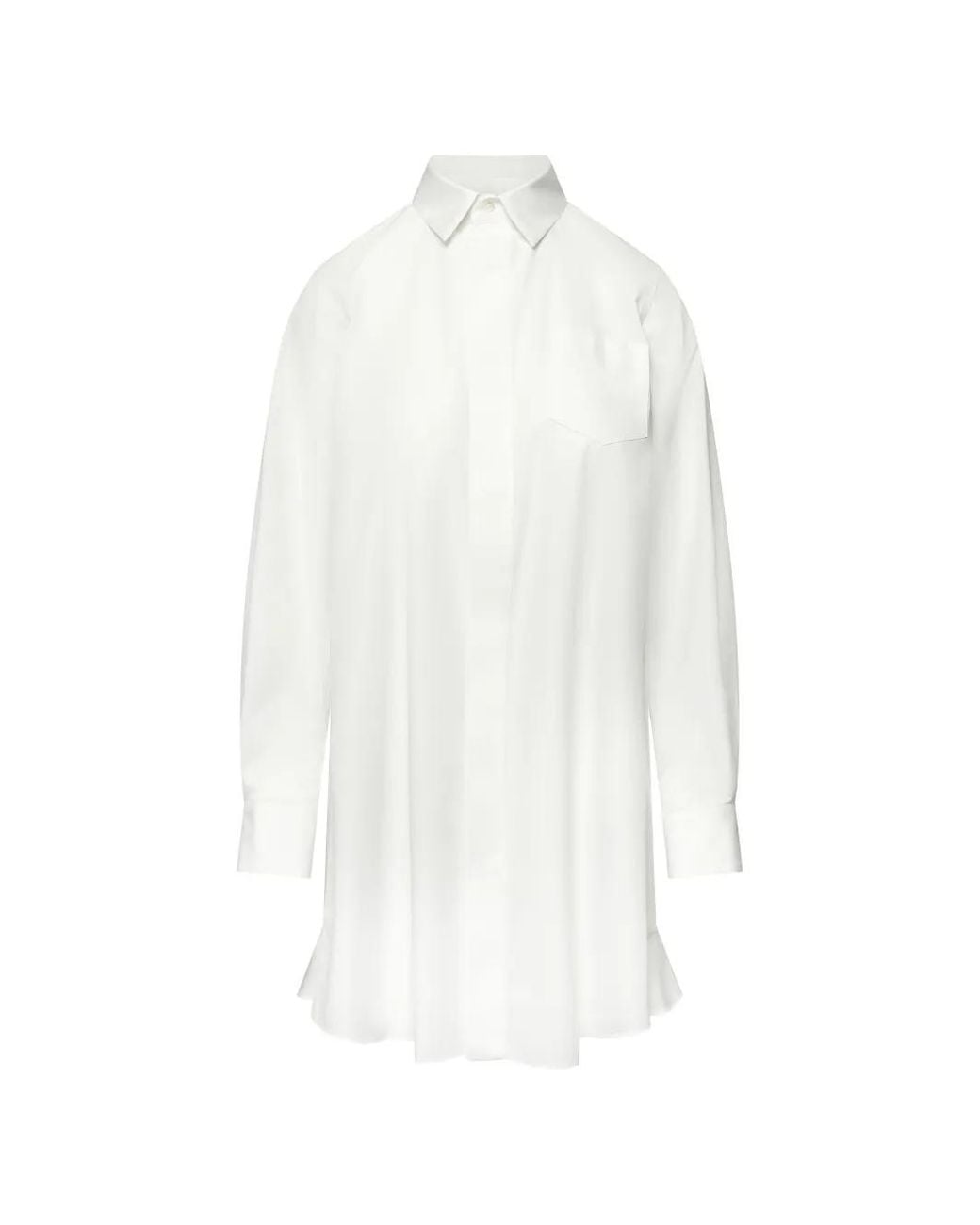 Sacai White Frill-Detail Mini Dress