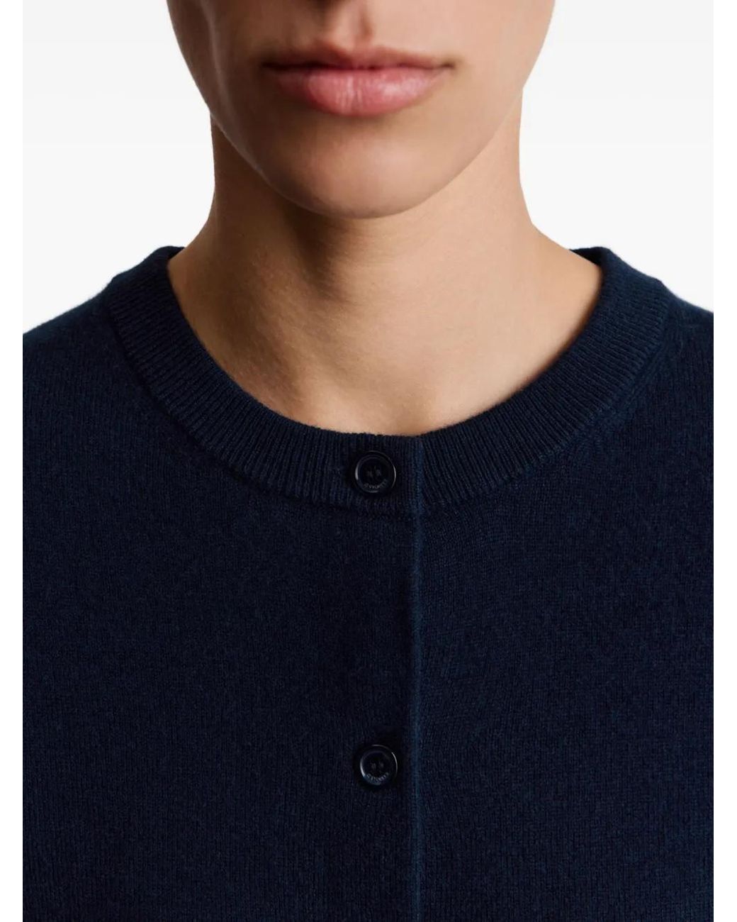 12 STOREEZ Blue Crew-Neck Cardigan