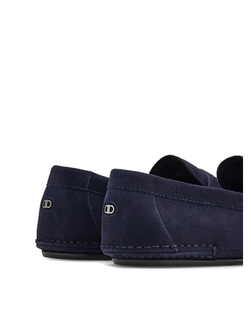 Ferragamo Blue Suede Loafers for men