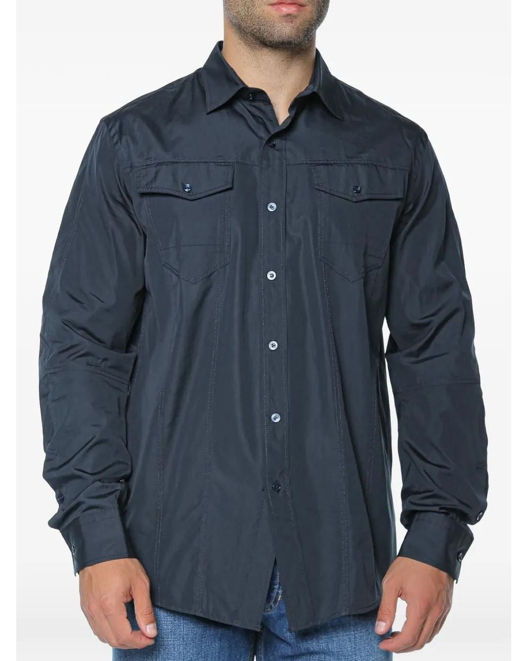 G-Star Blue Biker Kick Shirt for men